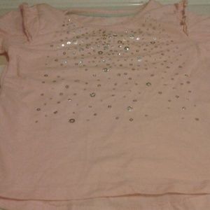 Girls pink silver sequin  shirt